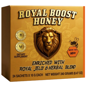 Royal Boost Honey - With Royal Jelly & Panax Ginseng - Premium Apple Infused Honey For Men & Women