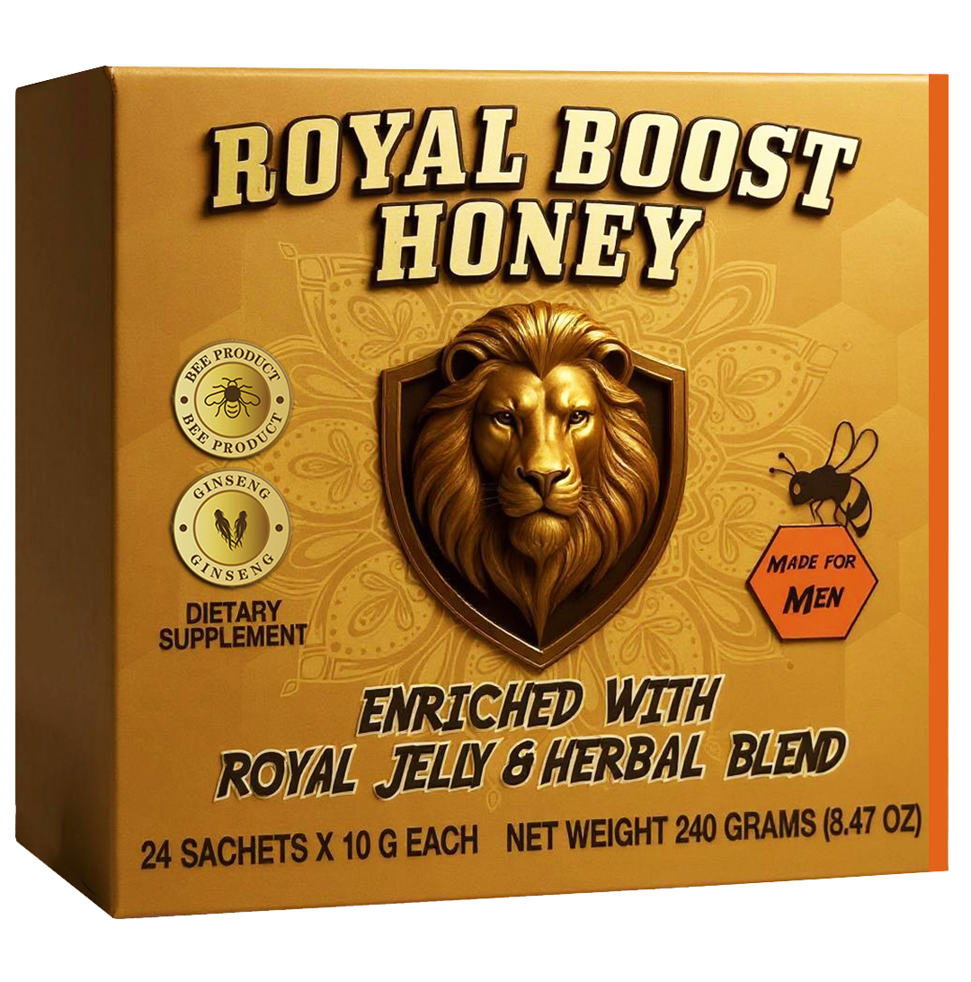Royal Boost Honey - With Royal Jelly & Panax Ginseng - Premium Apple Infused Honey For Men & Women